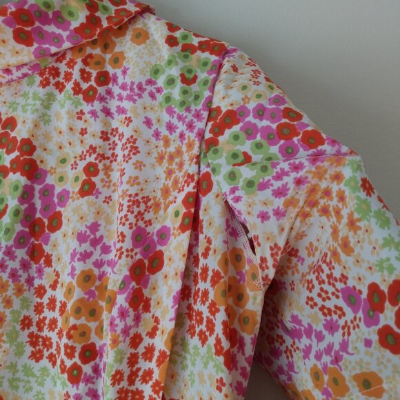 Amish Mennonite Cape Dress 36"B 31"W Vintage 60s Style Pink Orange - Picture 5 of 16